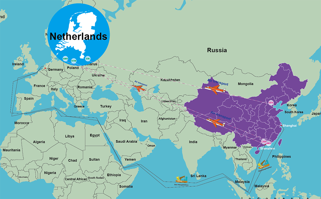 Hoeveel kost het om iets van China naar Nederland te verzenden?